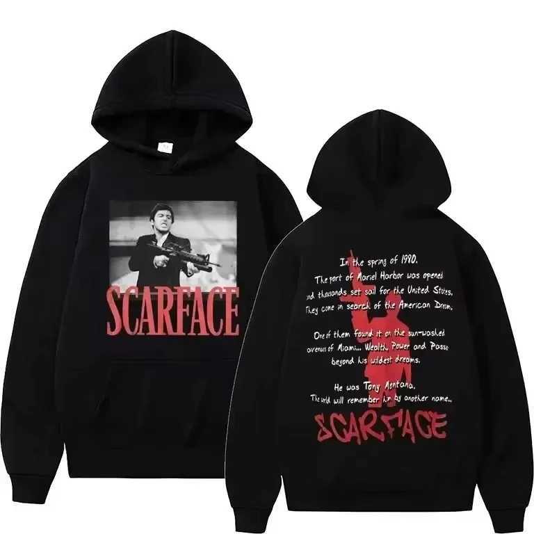 Movie Scarface Tony Montana Graphic Hoodie Men Women Casual Vintage Hip Hop Punk Hoodies Mens Fashion Rock Oversized Sweatshirt J251203