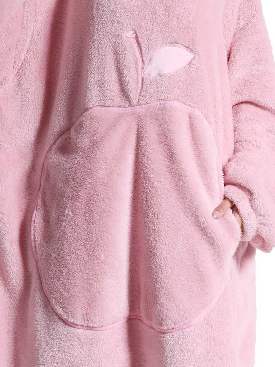 Winter Super Long Wearable Blankets Men Women Warm Soft Flannel TV Blanket Plush Fleece Hoodies Adult Lazy Casual Homewear Y251013