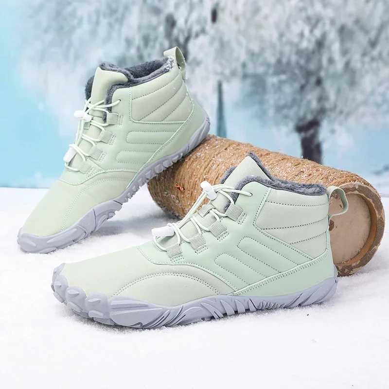 Men Plush Winter Boots Shoes Women Waterproof Snow Cotton Boots Barefoot Warm Fur Shoes Anti Slip Big Size Trekking Hiking Shoes C251014