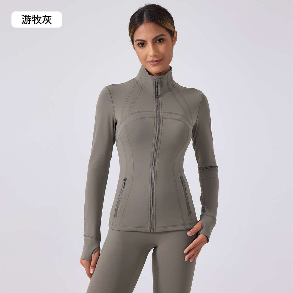 Autumn New Yoga Jacket for Women Running Cycling Sports Long Sleeve Slim Fit Stand Collar Fitness Clothing DAW182