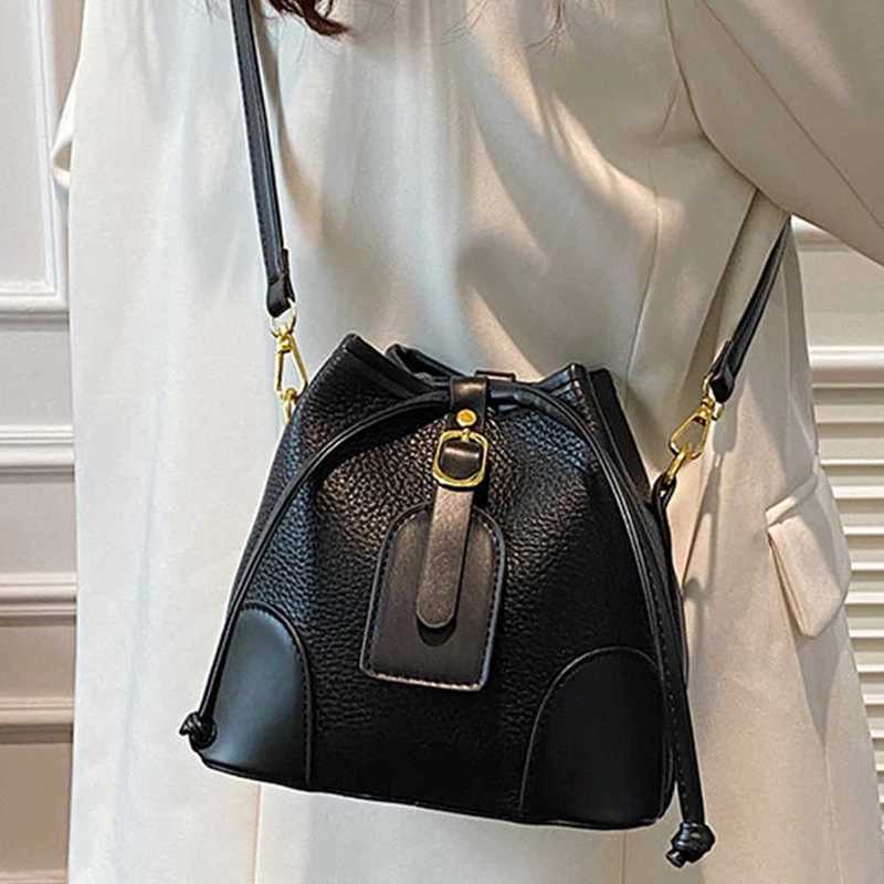 Wen Drstring Bucket Bags 2025 Summer Trendy Ctrast Color Crossbody Bag Korean Style Cmuting e Shoder Bags D251014