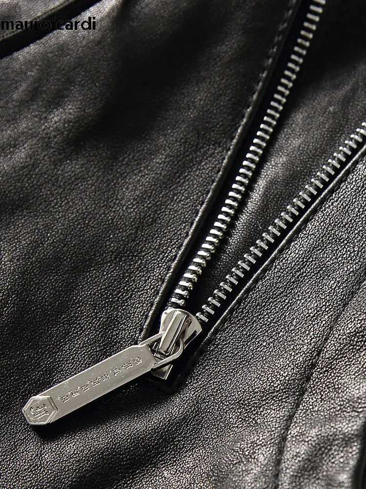 Mauroicardi Spring Autumn Luxury Elegant Cool Black Pu Leather Vest for Men with Hood Zipper Sleeveless Jacket Men Clothing 2023 J251014