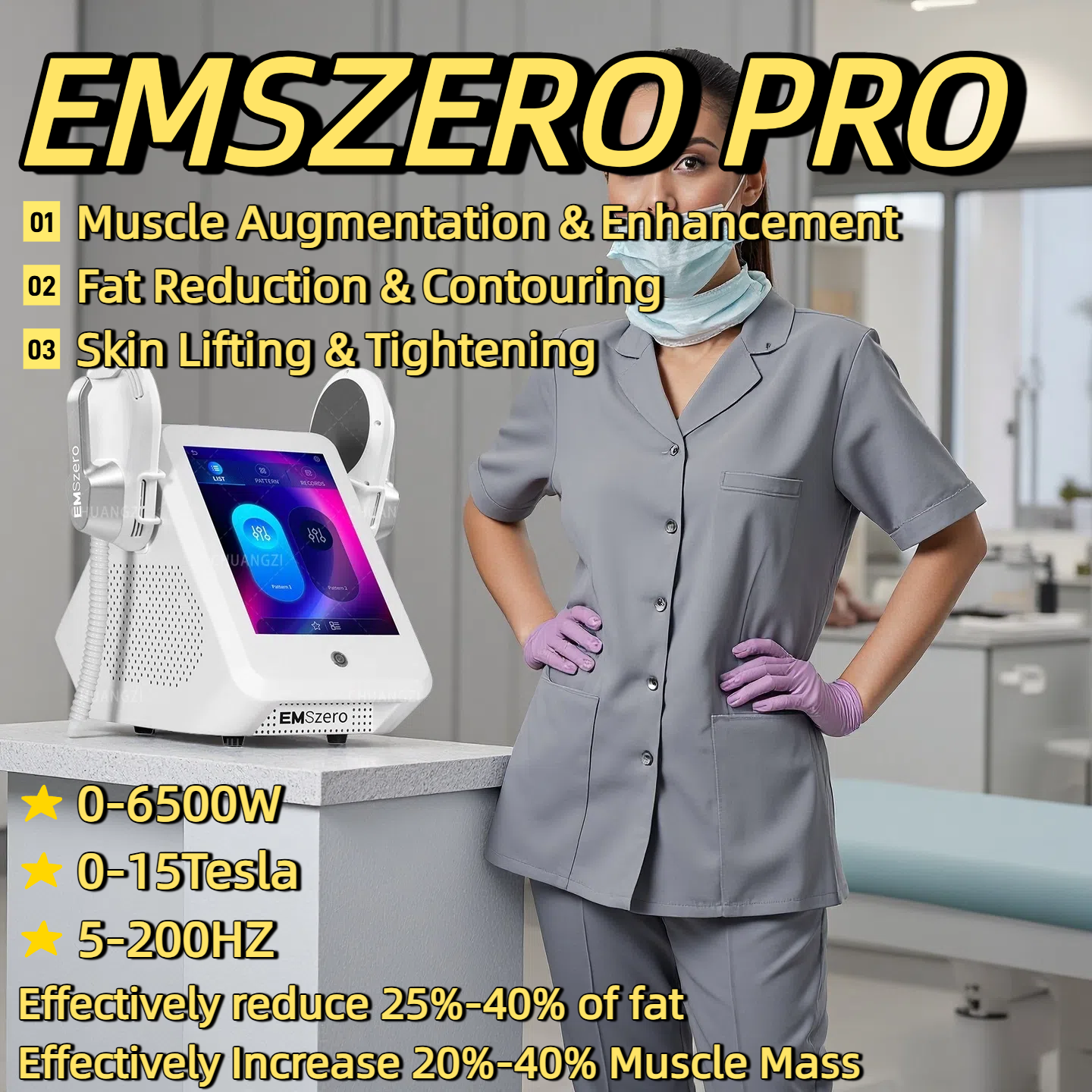 EMSzero RF Slimming Machine EMS Sculpt Body Sculpting Weight Loss Slimming And Muscle Building Fat Loss Electromagnetic Stimulation HIEMT Machine 2/4/