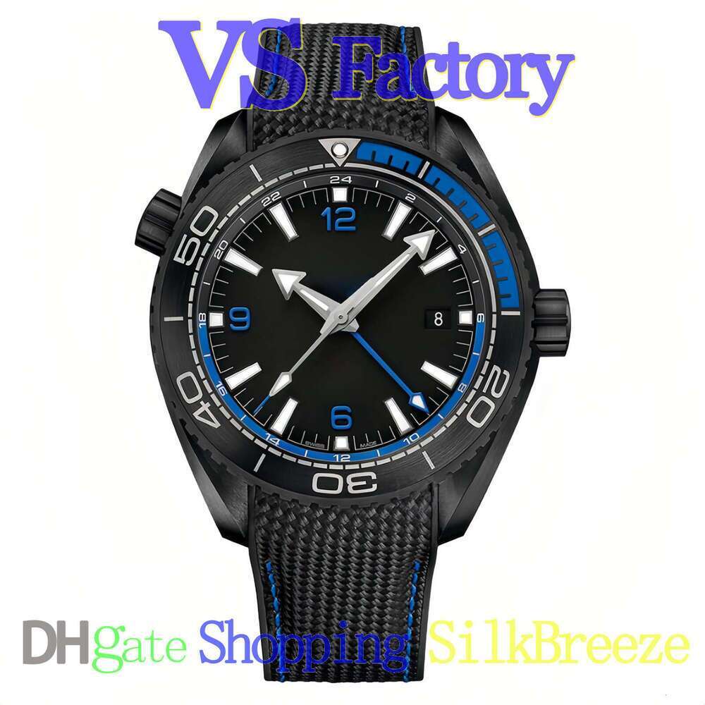 OME Deep Ocean Black 45.5mm Big Face Black Ceramic Dial Men's Luxury Automatic Diving Watch 8906 VS Factory GMT Date Display Folding Clasp 5A Quality Luminous Dial