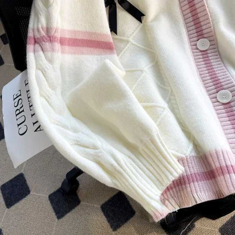 Deeptown Sweet Coquette Sweaters Cardigan Women Kaii Bow Knitted Cardigan Japanese Preppy Style Lolita Knitwears JK Jumpers W251014