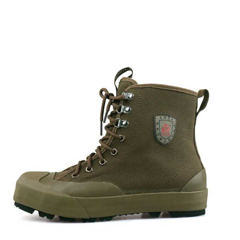 Couple Antipuncture Hightop Hiking Shoes Mens Canvas Training Sneakers Site Labor Rubber Boots Outdoor Climbing Ankle Botas C251014