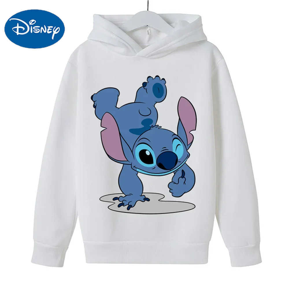 Disney Kawaii Lilo Stitch Hoodie Kids Clothes Girls Clothing Fashion Baby Boys Clothes Autumn Warm Stitch Sweatshirt Children Tops H251014