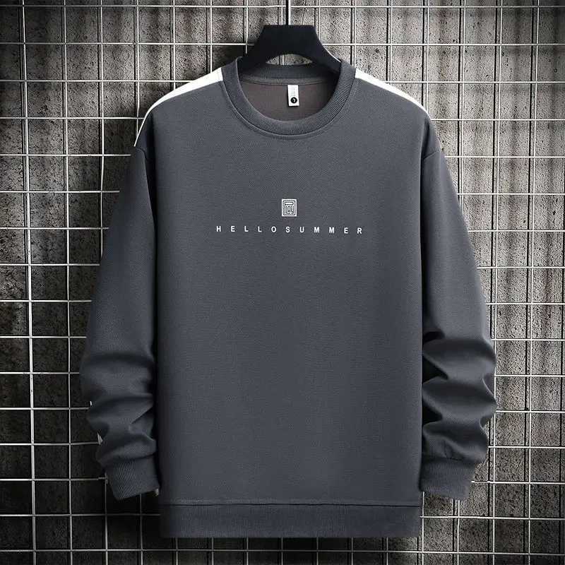 Letter Print Sweatshirts for Men Luxury Emo Pastel Color Overfit AutumnWinter Simple Novelty and FleeceLined Warm Man Pullover J251203