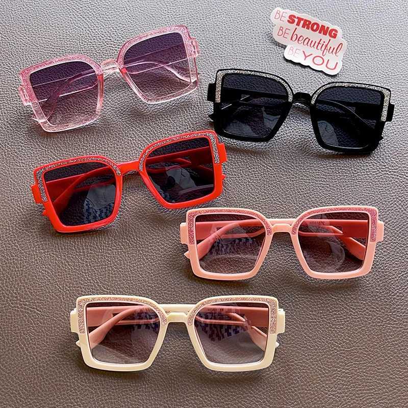 2024 New Children Solid Squareframe Glasses UV400 Outdoor Girls Boys Fashion Protection Sunglasses Kids Sun Glasses Z260305