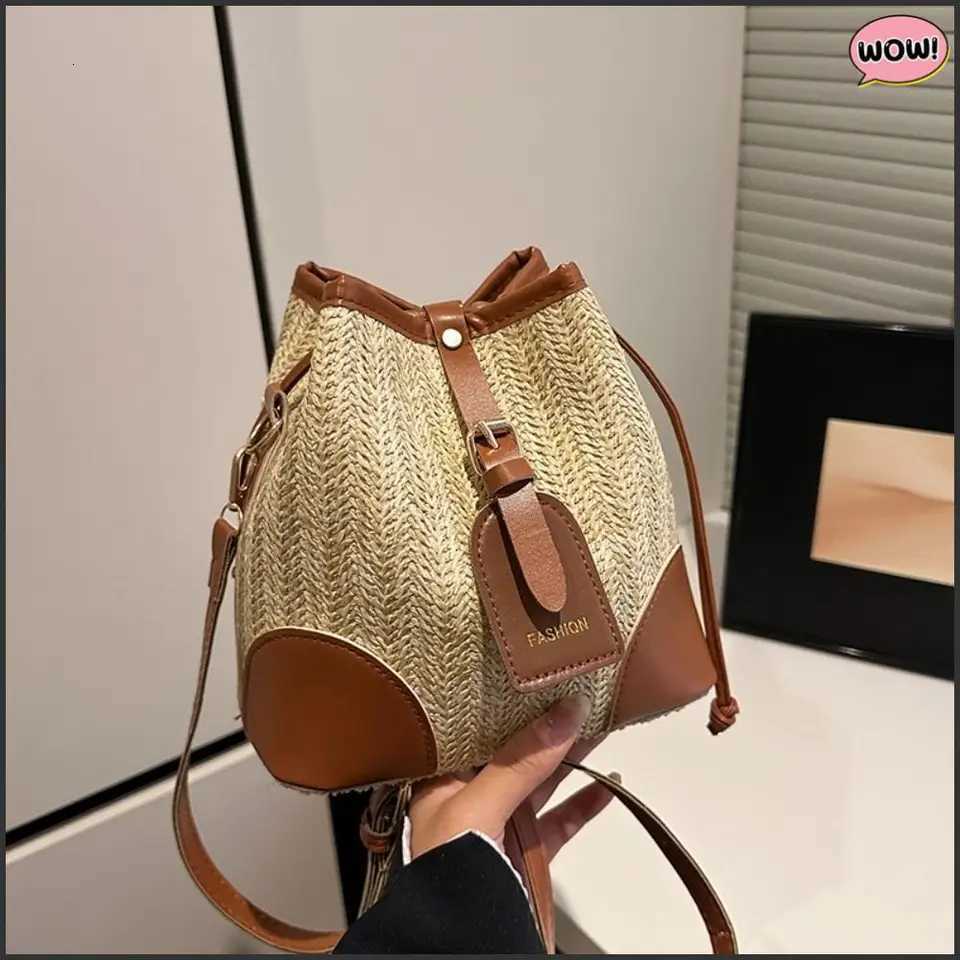 Fi Large Capacity Shoder Bags Vintage Simple Crossbody Bags Mtifunctial Casual Bucket Bag Beach D251014