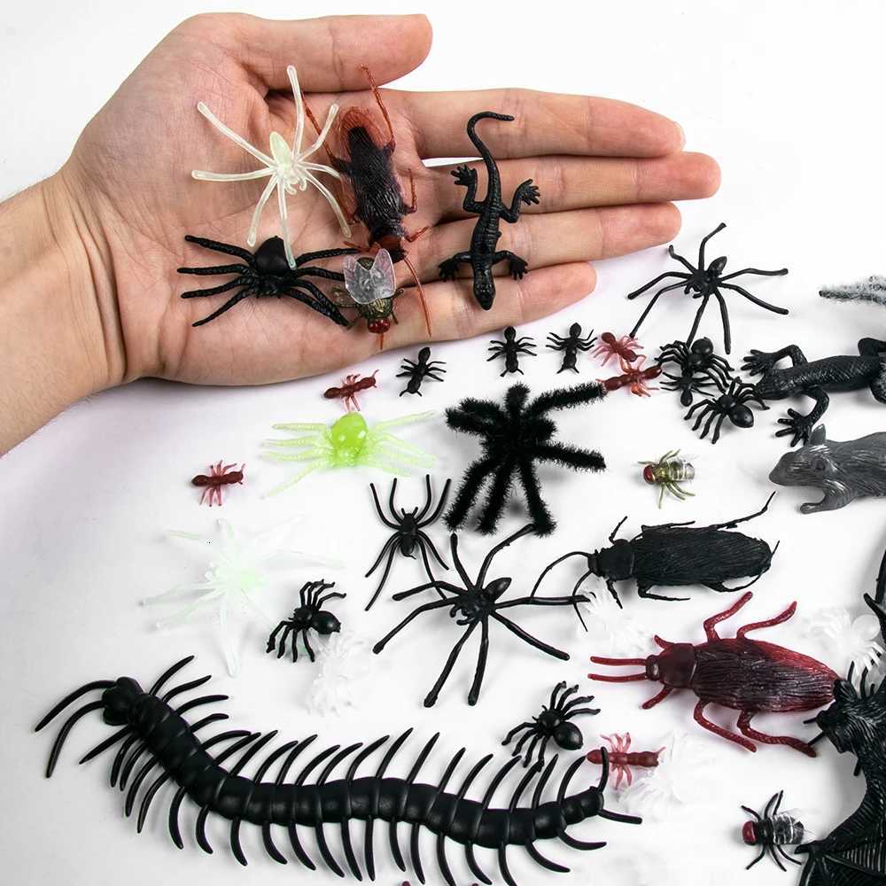 Restic Plastic Fake Bug Trick Toys Insects Halloween Prank Toy Cockroaches Spiders Worms Kids April Fools Day Prank Gifts C251014