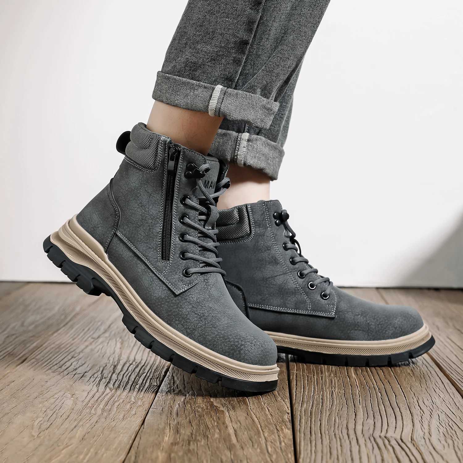 Anti Shock Steel Toe Indestructible Safety Shoes High Top Antipuncture Security Protective Shoes Work Hiker Boots for Men C251014