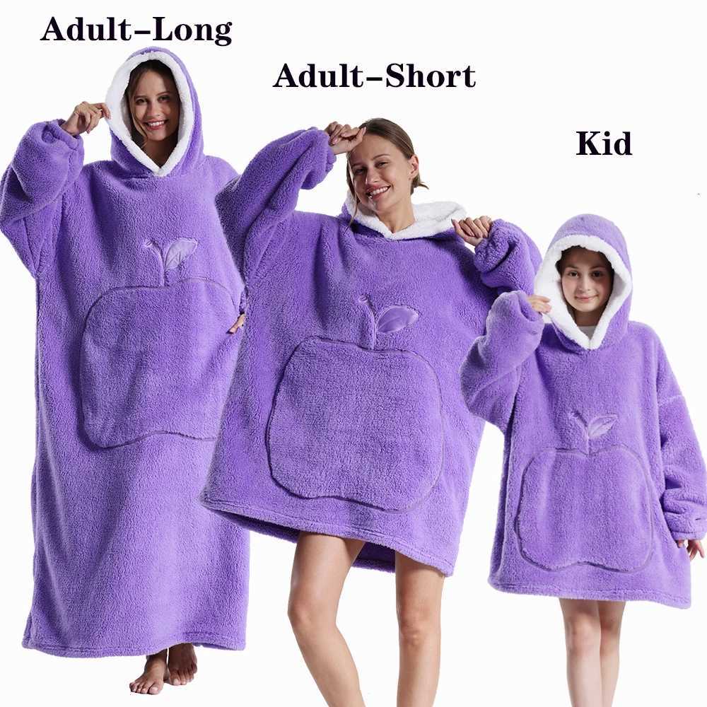 Winter Hoodies Sweatshirt Women Men Pullover Extra Long Warm Soft Fleece Giant TV Oversized Blanket with Long Flannel Sleeves Y251013