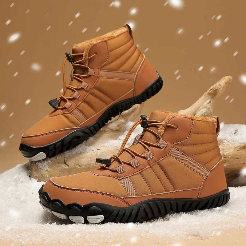 Wading Shoes Womens Mens Minimalist Winter Snow Boots Warm Ankle Booties with Arch Support Zero Drop Sole Wide Toe Box C251014