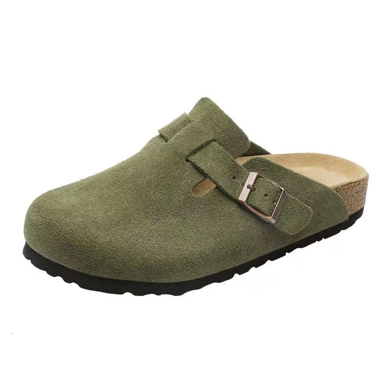 Genuine cowhide men's and women's Boken shoes, pure source, casual and comfortable, retro cork thick sole, toe cover, autumn and winter styl