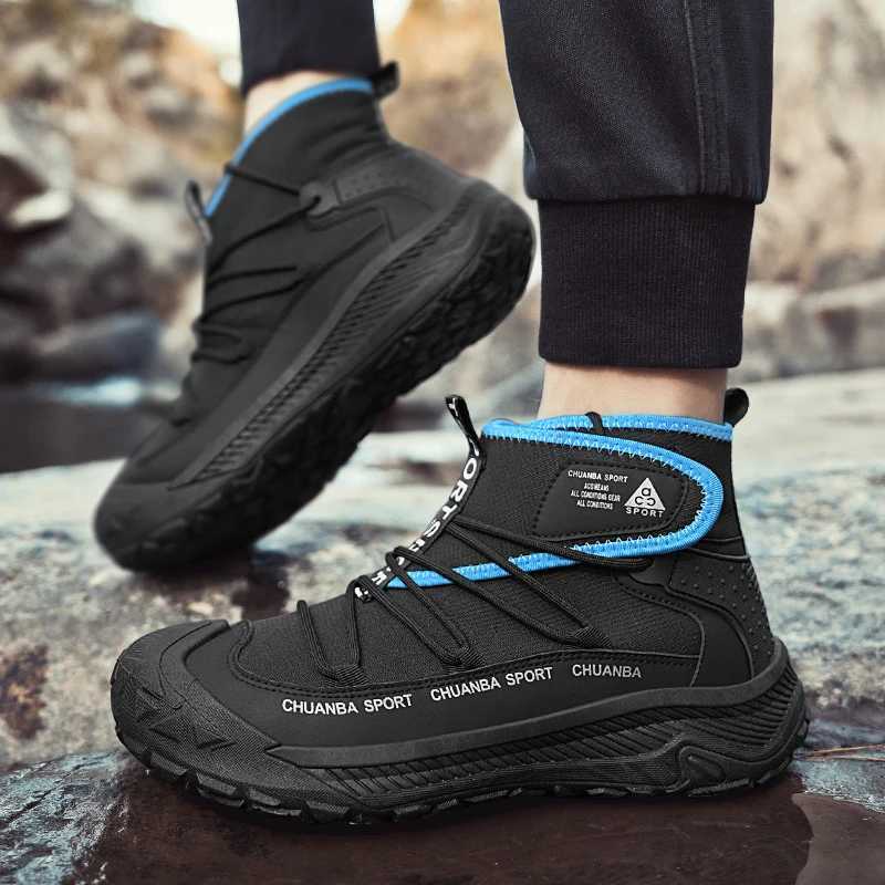 Mens Hiking Shoes Outdoor High Top Work Boots Man Green Trekking Boots Men Casual Walking Sneakers NonSlip Climbing Shoes 2025 C251014