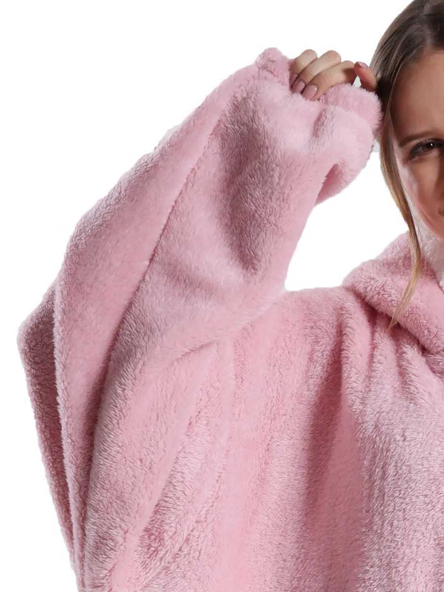 Winter Super Long Wearable Blankets Men Women Warm Soft Flannel TV Blanket Plush Fleece Hoodies Adult Lazy Casual Homewear Y251013