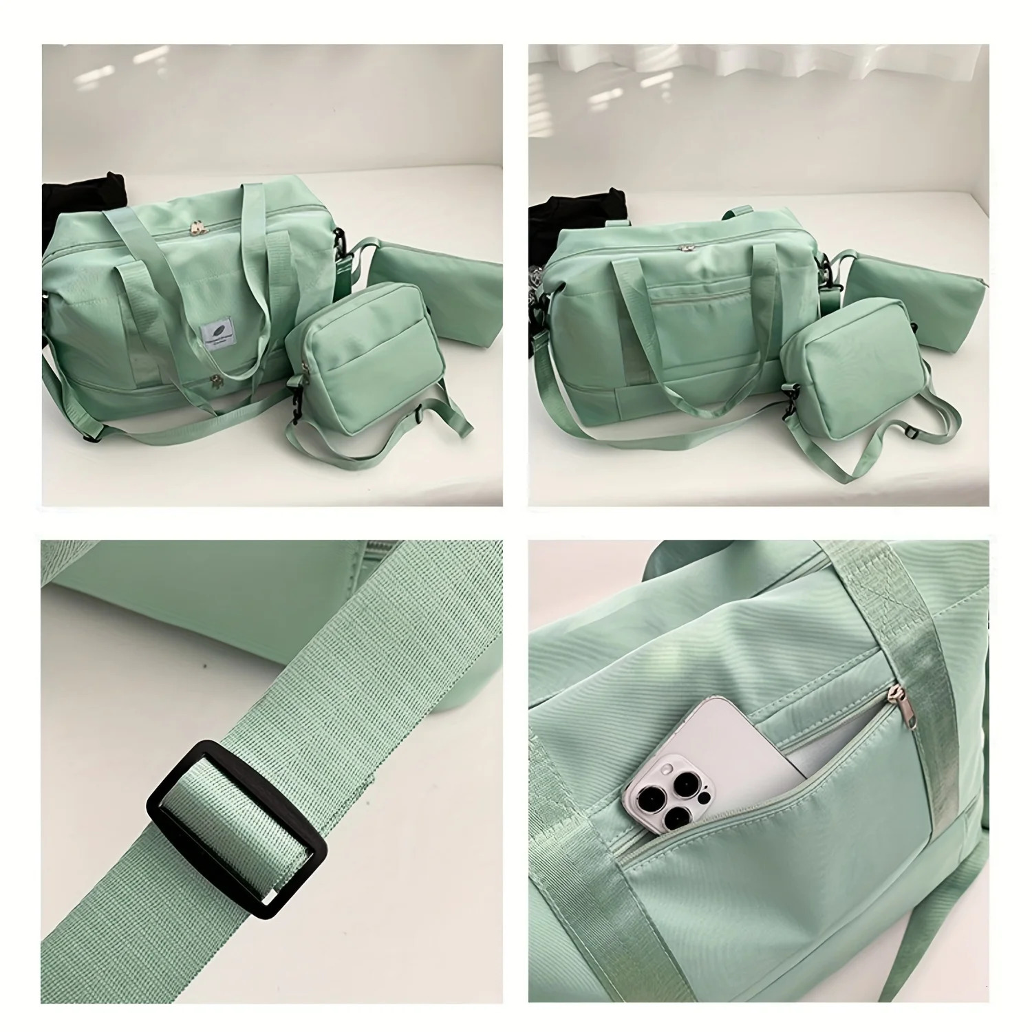 3PCS nylon travel bag set largecapacity fashionable luggage bag sports and fitness bag crossbody bag suitable for daily use 251009