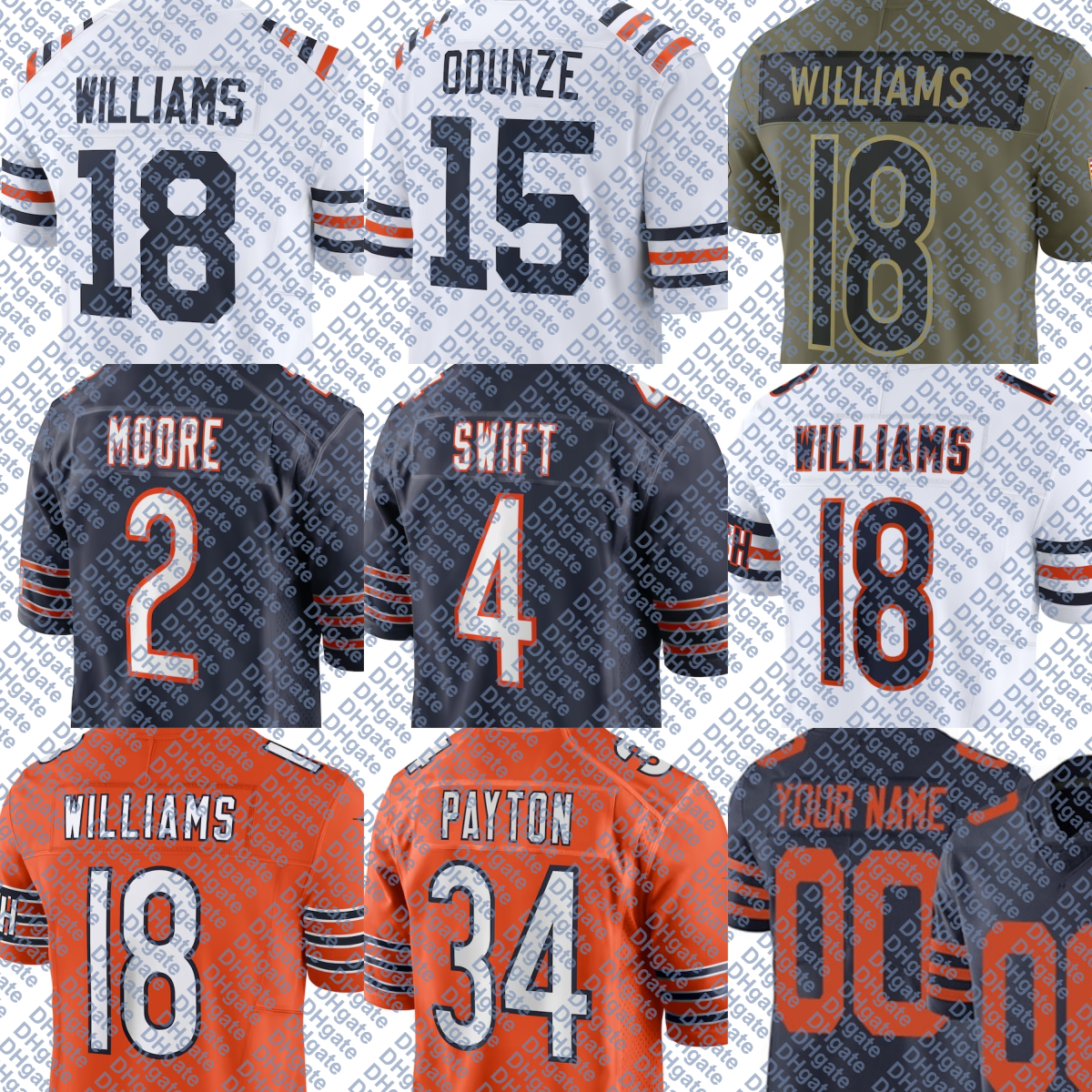 Bears Jersey Football Caleb Williams Rome Odunze Luther Burden III Kevin Byard III Jaquan Brisker Nahshon Wright Tyrique Stevenson Nick McCloud Montez Sweat Women