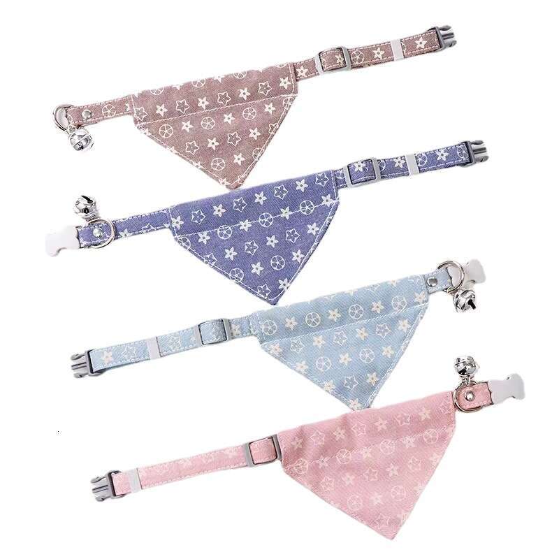 Pet collar Designer Cat Dog Leash Luxury triangular bandage Cotton polyester blend Pets travel equipment set