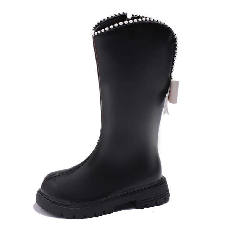 Children's tall boots, girls' boots, 2025 high boots, not reaching the knee, knight boots, lined with fleece for warmth, children's lon