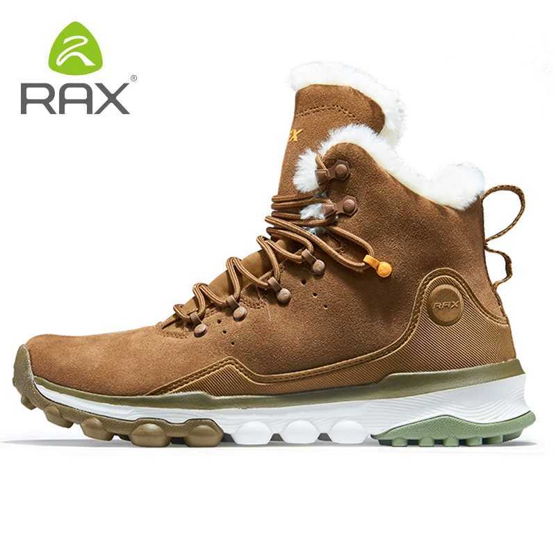 RAX Waterproof Hiking Shoes Men Winter Outdoor Sneakers for Men Snow Boots Plush Mountain Snowboots Outdoor Tourism Jogging Shoe C251014