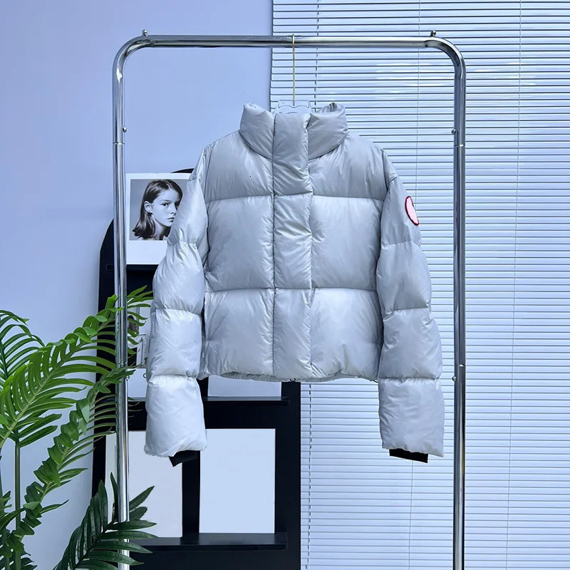 Down Jackets Winter Women Clothes Cropped Jackets Parkas Warm Stand Collar Cold Coat Zipper Puffer Jacket 251013