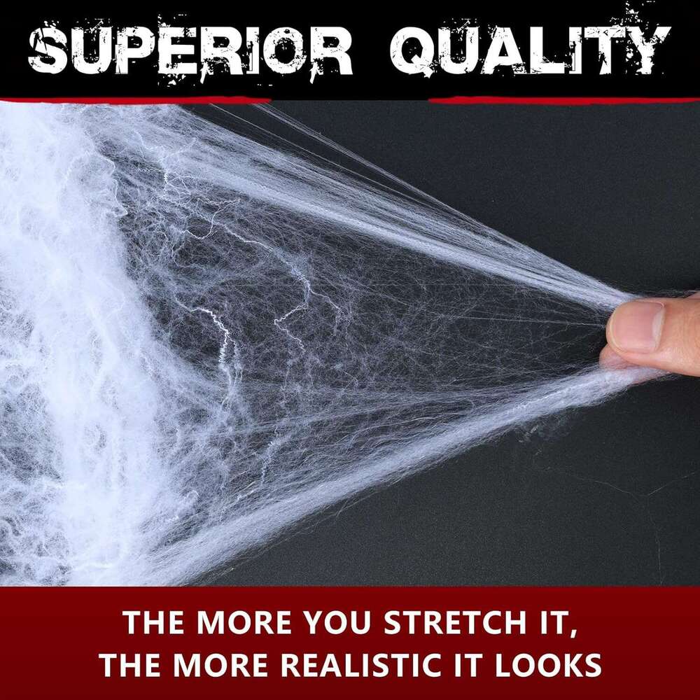 1000 sqft Spider Webs Decorations Bonus with 30 Fake Spiders, Super Stretch Cobwebs for Halloween Indoor and Outdoor Party Supplies
