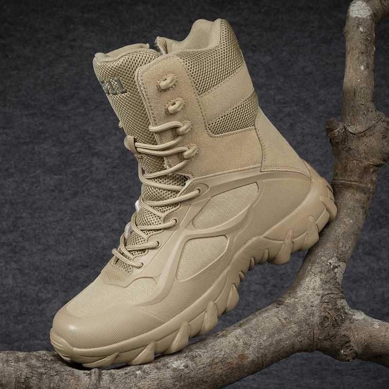 Outdoor Hiking Shoes Men Shockabsorbing Antislip Warm Hightop Boots Men Wearresistant Laceup Comfortable Combat Boots Men C251014