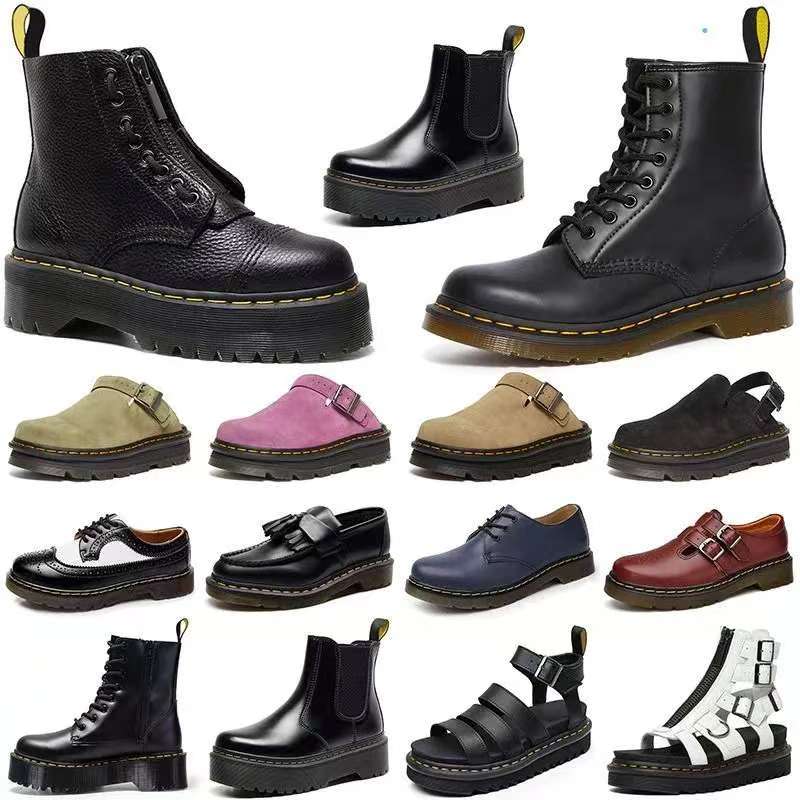 women boot men boots Dr doc martenses leather triple black white classic ankle winter snow outdoor warm fallow Casual shoes platform Ankle boots platform snow boot
