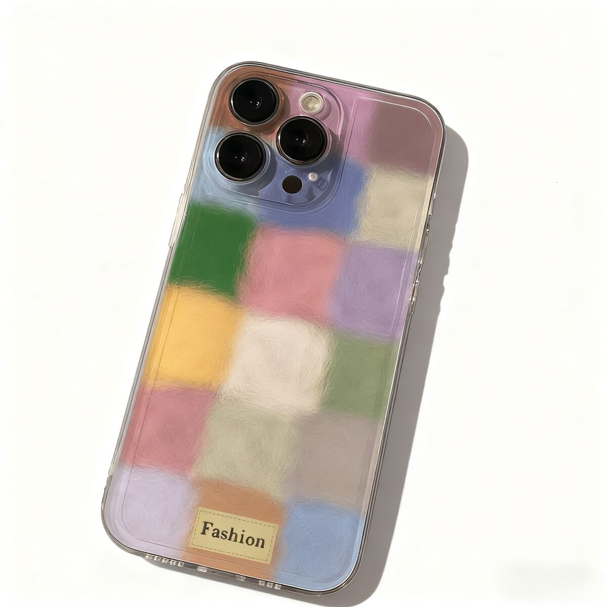 Trendy Aesthetic Cute Colorful Fuzzy Block iPhone 17 Pro Case Shockproof Design Slim Fit Protective Cover Phone Case with for Women Girls