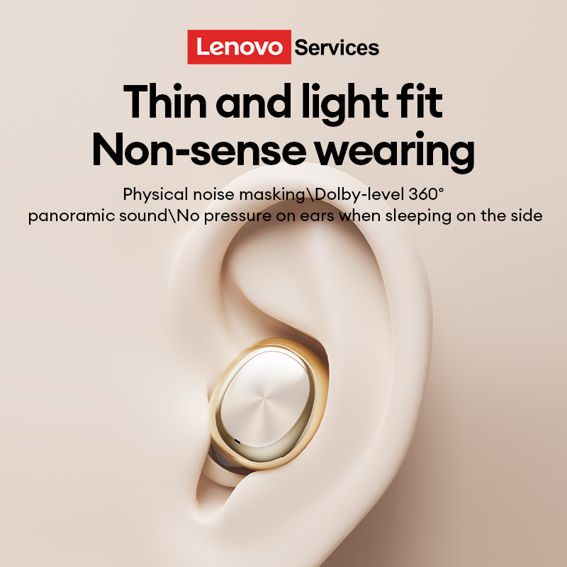 LenovoService Mini in-ear LE206 headphones low latency and Long battery life Bluetooth 6.0 noise-cancelling earphones suitable for sleep Earp Ultra-th
