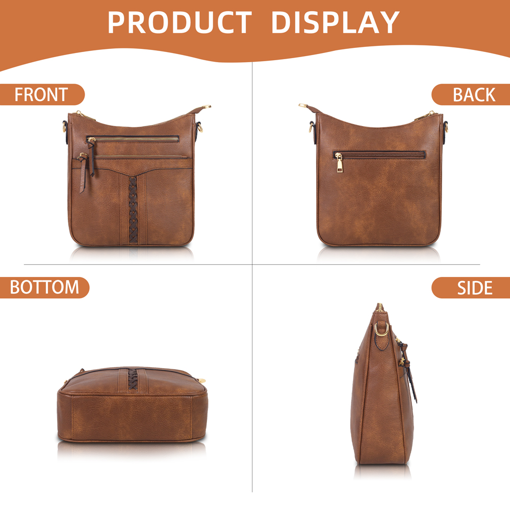Stylish vintage women's crossbody bag Large-capacity leather woven shoulder bag Features Bohemian-style shoulder strap Perfect for commuting