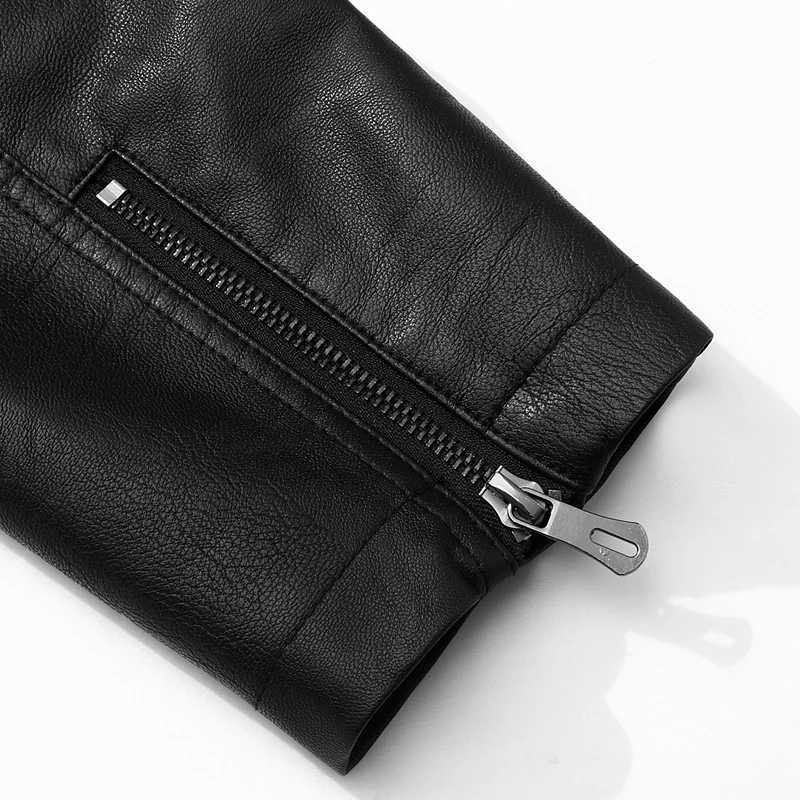 Spring Autumn Turn Down Collar Jackets Leather Coats Men Solid Moto Biker Outwear Slim Fit Casual Leather Jacket Plus Size M8XL J251014