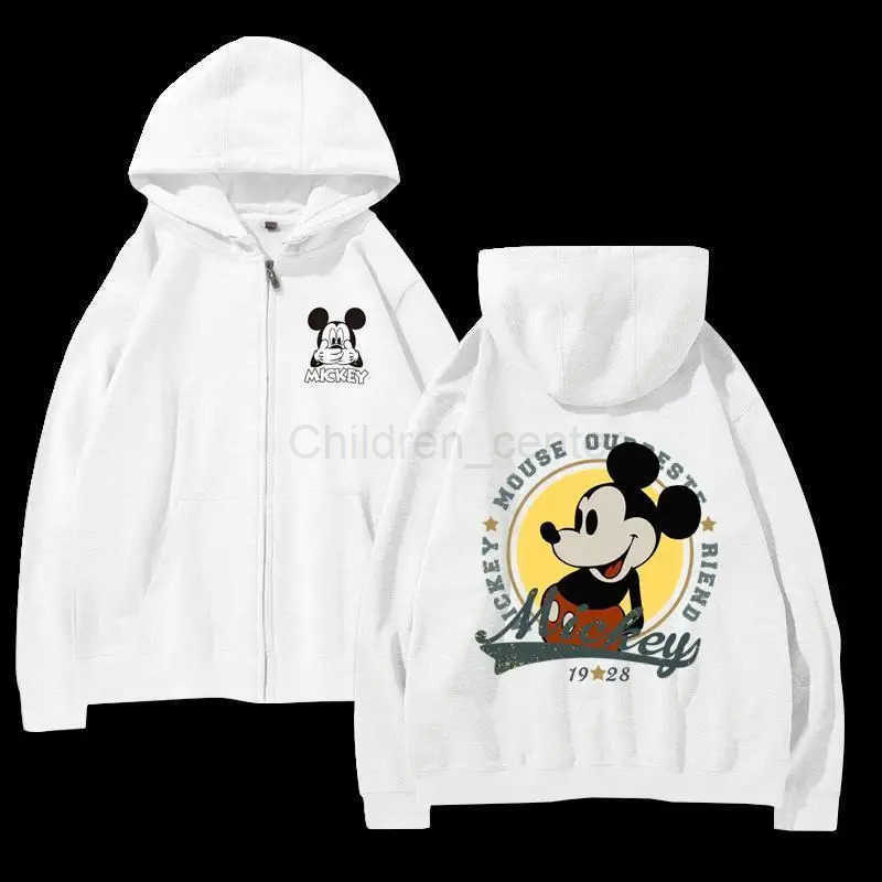 Disney Authentic Authorized Cartoon Disneyland Sport Mickey Minnie Anime Print Fashion Hoodie Mens Zip Jacket Plus Size H251014