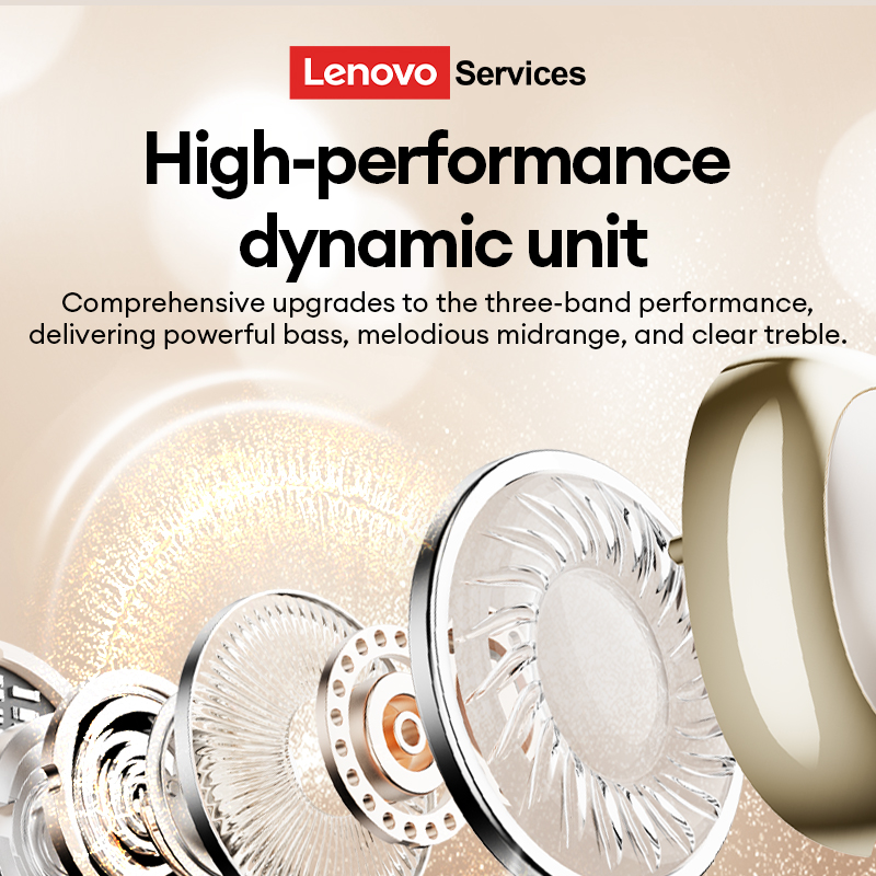 LenovoService Mini in-ear LE206 headphones low latency and Long battery life Bluetooth 6.0 noise-cancelling earphones suitable for sleep Earp Ultra-th