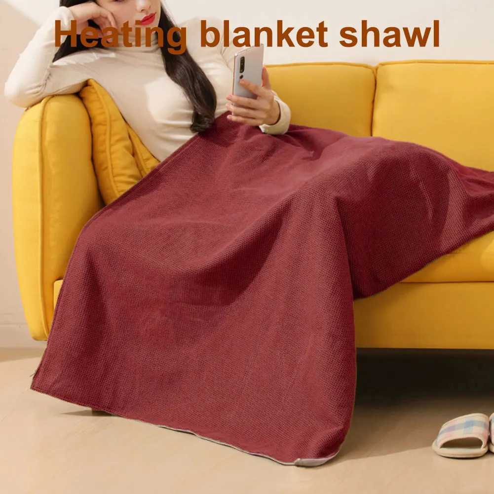 USB Heated Blanket Shawl with 3 Heating Levels USB Electric Heated Blanket Wearable Warmer Blanket for Home Office Warm Blanket Y251014