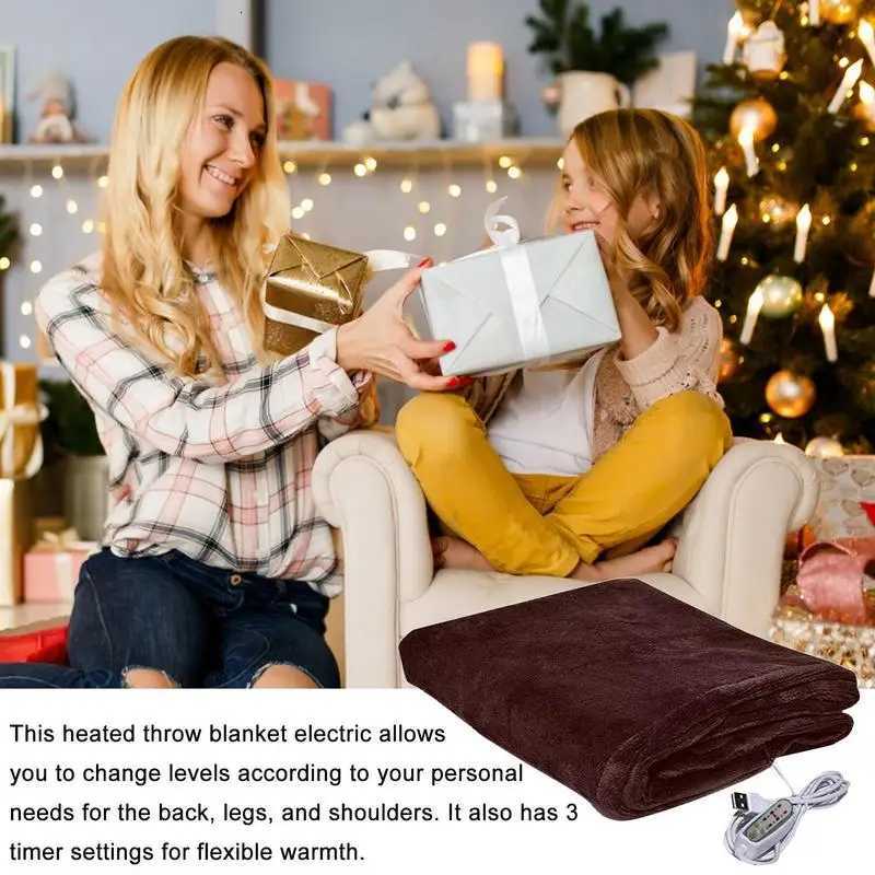 Electric Blanket Throw Wearable USB Heated Throw Poncho Wrap 3 Heat and Timer Settings Electric Blanket for Fishing Hiking Y251014