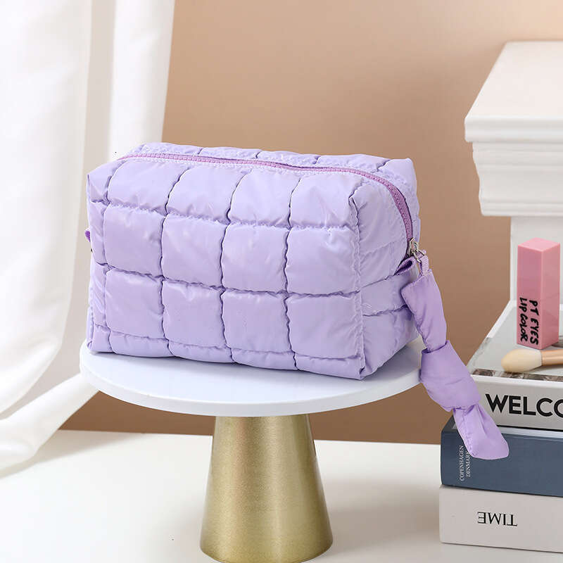 New Autumn and Winter Octagonal Makeup for Women, Portable Travel Handbag with Upgraded Feel, Down Filled Storage Bag