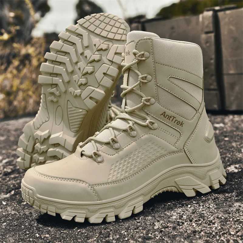 Mens Desert Combat Boots Outdoor Antislip Tactical Boots Hiking Desert Hunting Shoes Work Safety Mens BootsMilitary Boots C251014