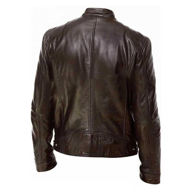 2024 Motorcycle Leather Jackets Man Casual Fashion Motorcycle Coat Slim Fit Lapel PU Jackets Autumn Antiwind Leather Coat Male J251014