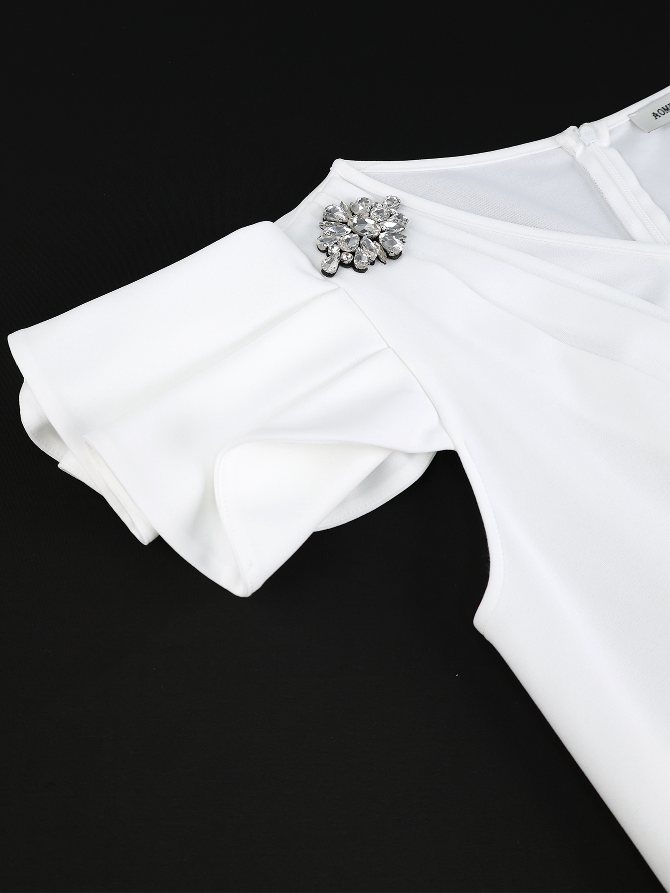 Elegant Club Party Young Girl V Neck Pencil Long Dress Short Ruffle Sleeve Plus Size Women Dress AM050729