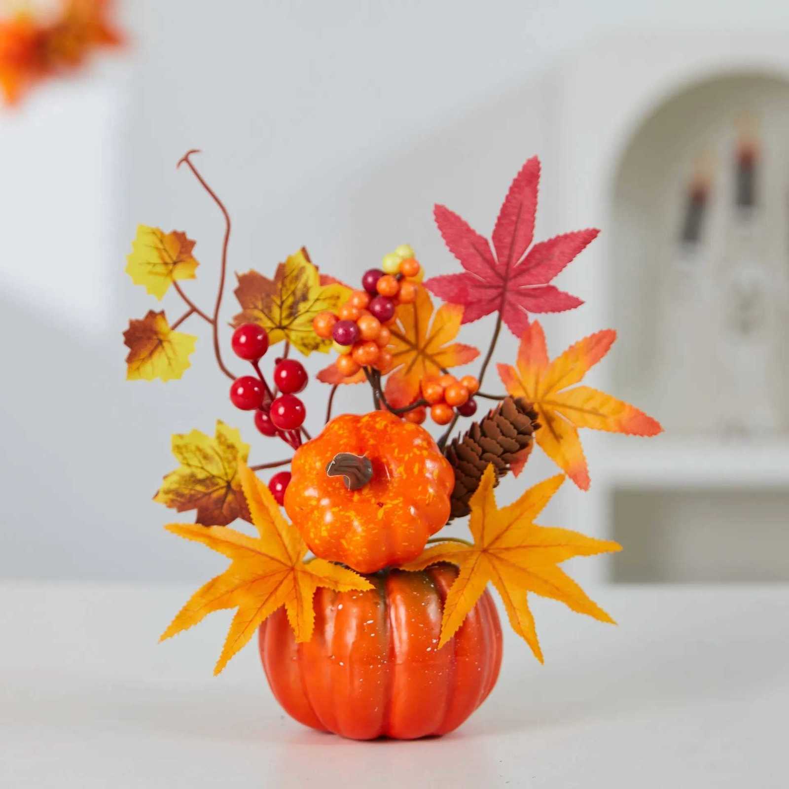 Autumn Theme Party Decor Sunflower Maple Leaf Ornaments Thanksgiving Day Bonsai Harvest Festival DIY Happy Halloween Day 2025 C251014