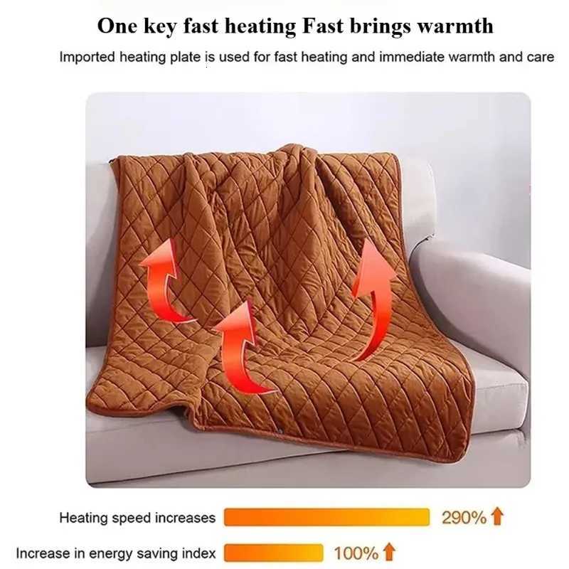 Multifunctional Electric Blanket USB Winter Shawl Blanket 3 Adjustable Fast Heating Blanket with Pocket Washable Warm Blanket Y251014