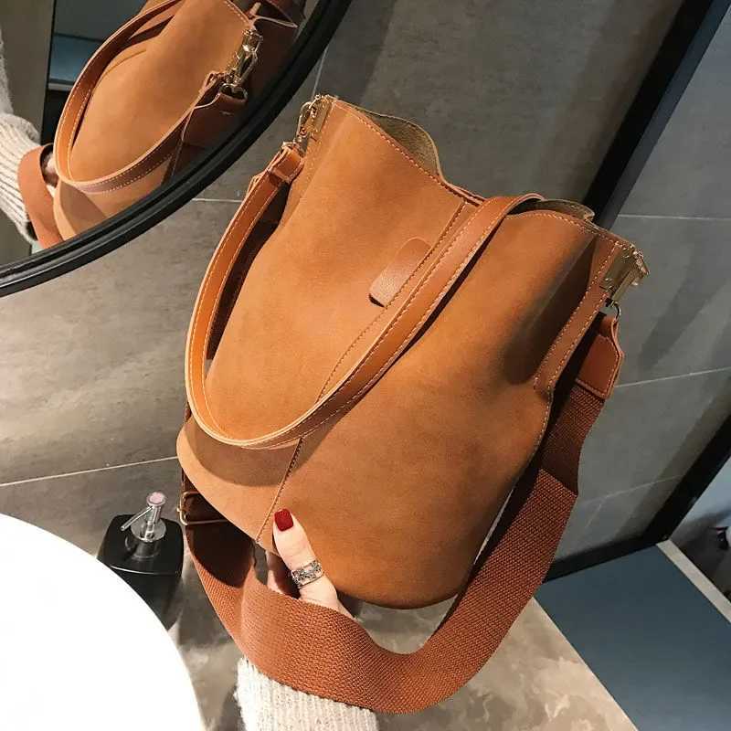 Frosted Leather Bucket Bag For Wen Vintage Bucket Bag Ladies Handbag Casual Sahel Bag Adjustable Straps Minimalist D251014