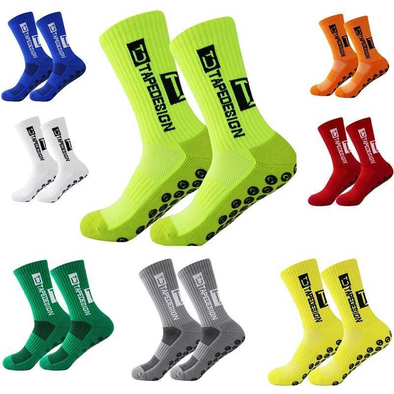 2025 New ANTI SLIP Tape design Football Socks Mid Calf NonSlip Soccer Sport Cycling Sports Mens Women Sock Grip Yoga 1 Pairs Z251014