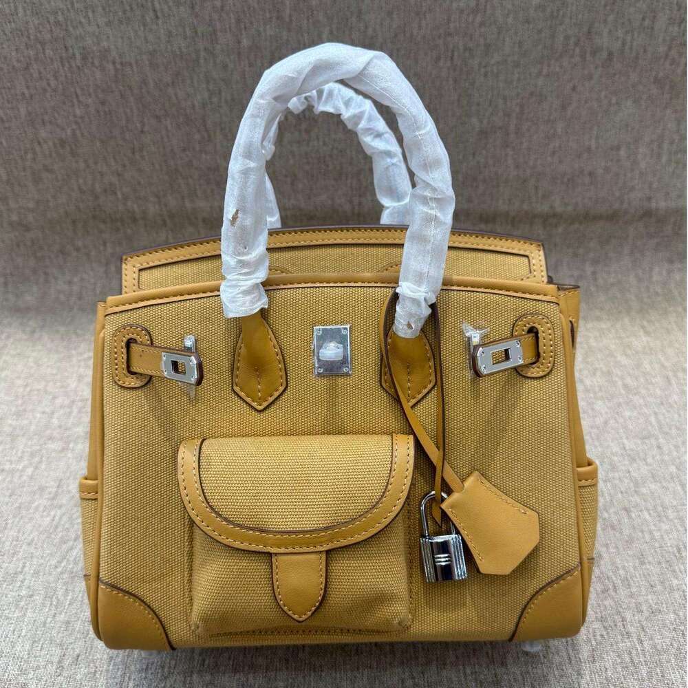 Luxury bag Fashion Top Layer Swift and Canvas Women s BK Cargo Genuine Leather Handbag Casual Bag Trendy