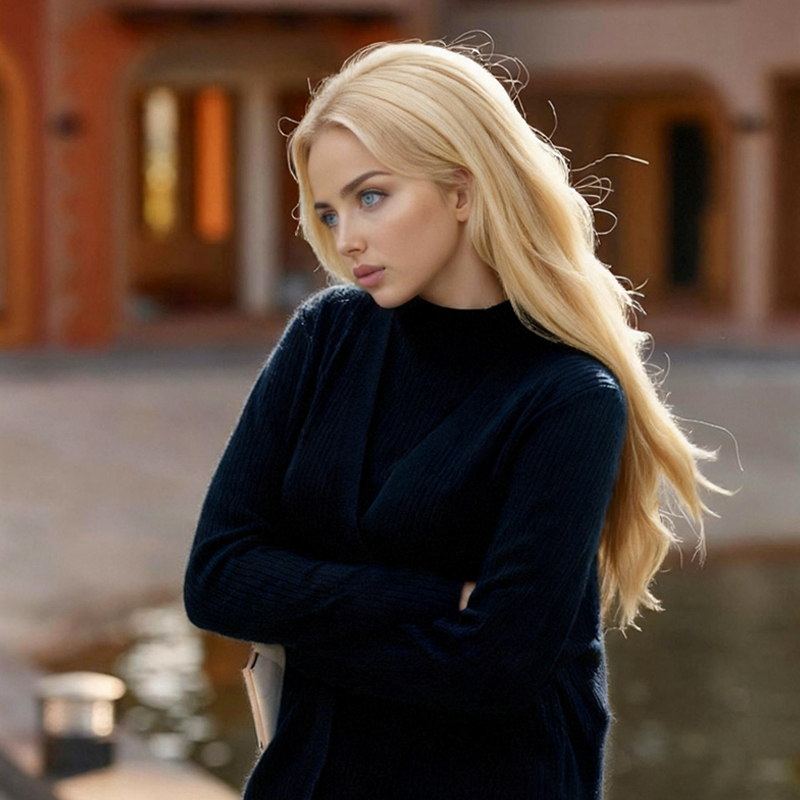 Women's Knits & Tees Women's Navy Blue Oversized Turtleneck Long - Knit Cardigan: Stylish & Cozy AS23-0909A