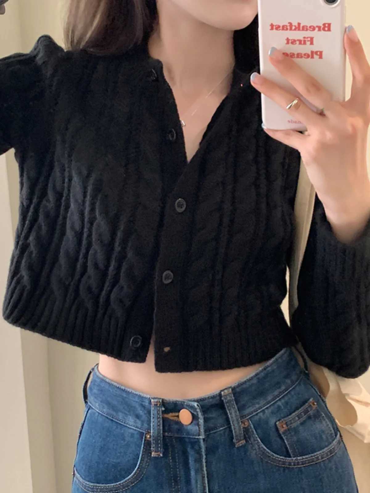 R Twisted Sweater Jaet Womens 2023 New Autumn Design Sensation Slim ort Knitted Open Cardigan Top W251014