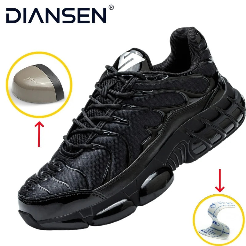 Steel Toe Work Shoes Men Women Breathable Construction Shoes Safety Shoes Air Cushion Work Safety Sneakers AntiSmash Work Boots 251008